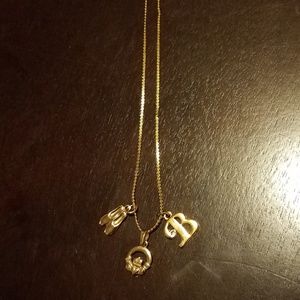 Gold necklace w/ charms